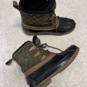Boots Quilted Green and Brown Women's Winter Boots